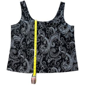 Alex Evenings Black/Silver camisole 1X